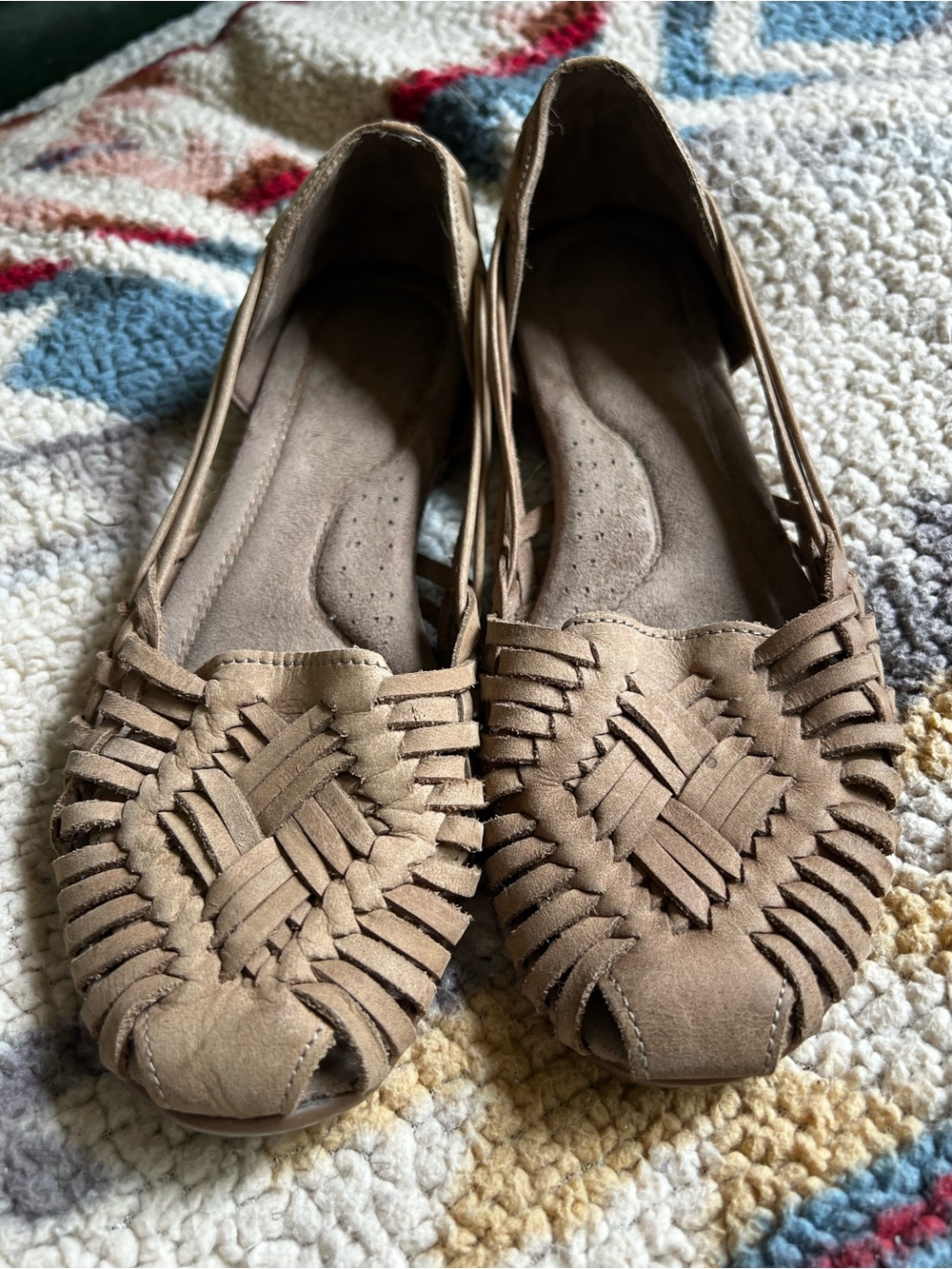 Natural Soul All-Thru Comfort Women’s Braided Huarache Flats in Taupe